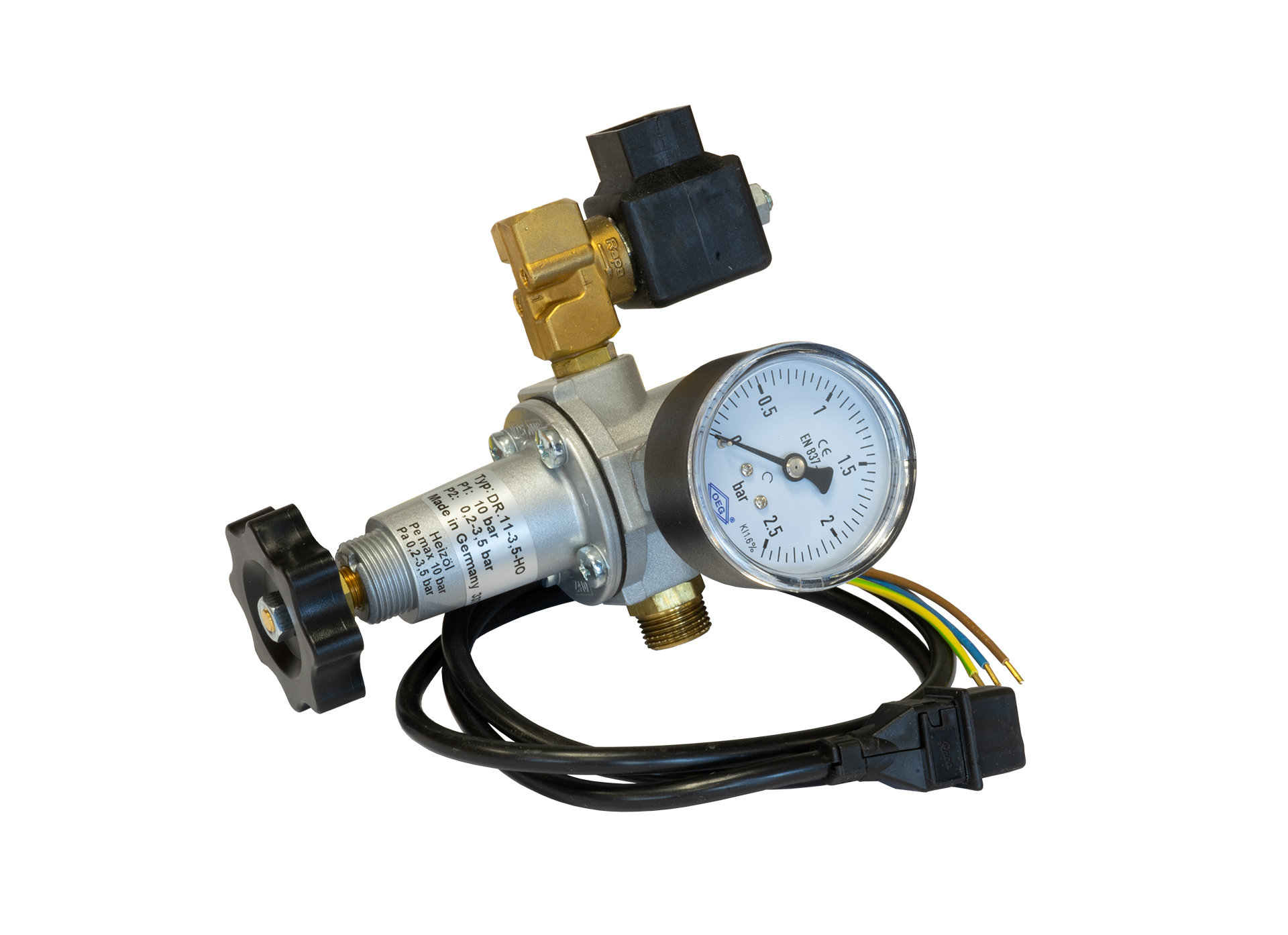 Connection/reducer set + solenoid valve